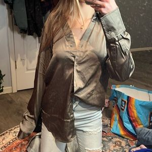 Button up silk top